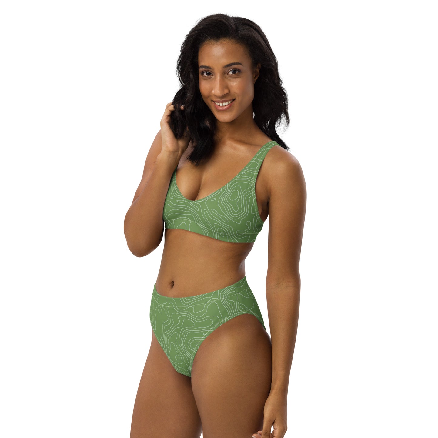 Topographical Recycled high-waisted bikini