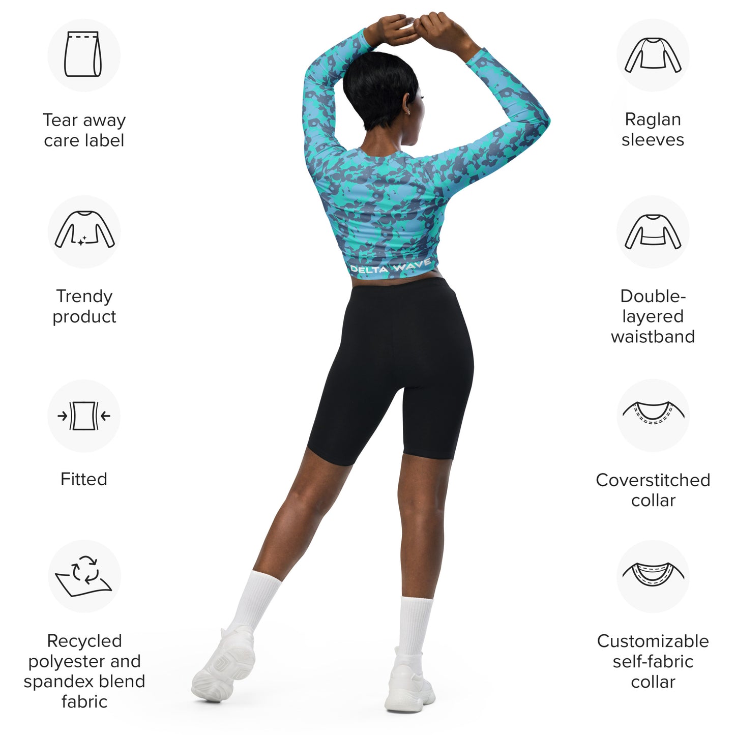 Partyflage Recycled long-sleeve crop top