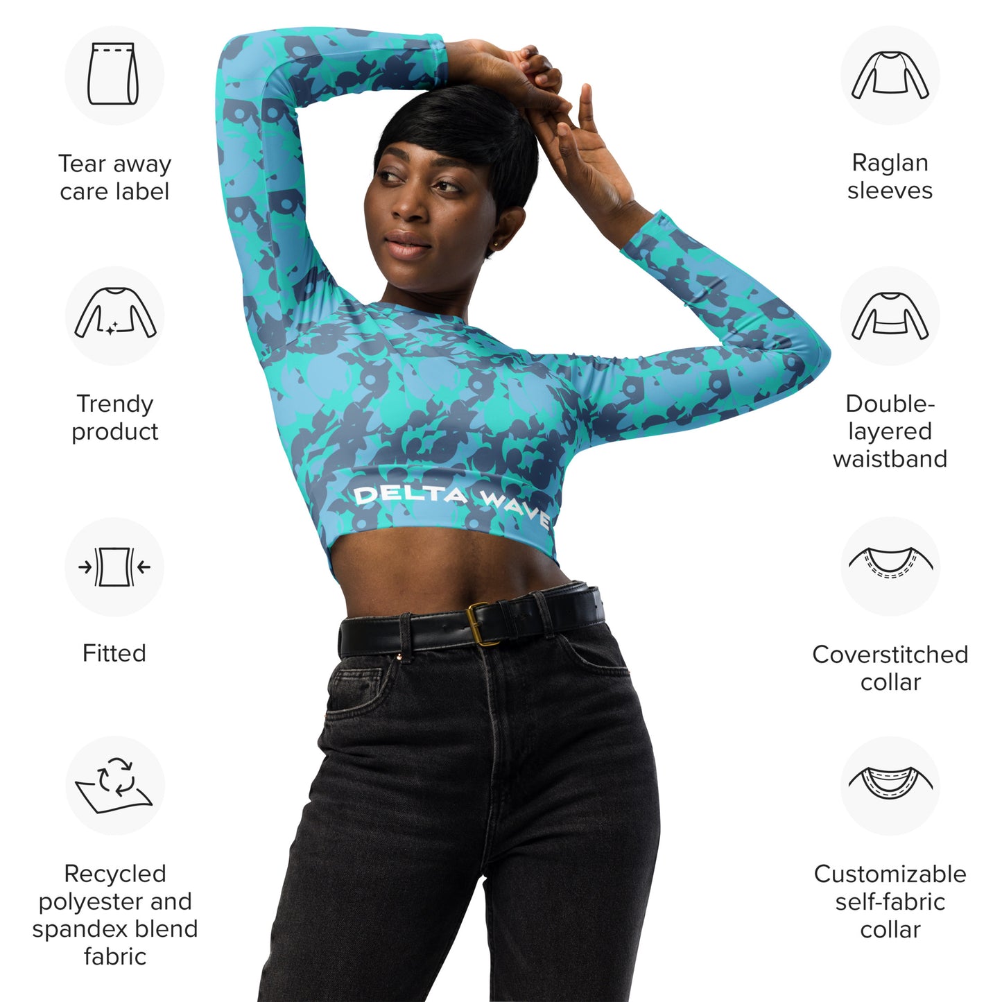 Partyflage Recycled long-sleeve crop top