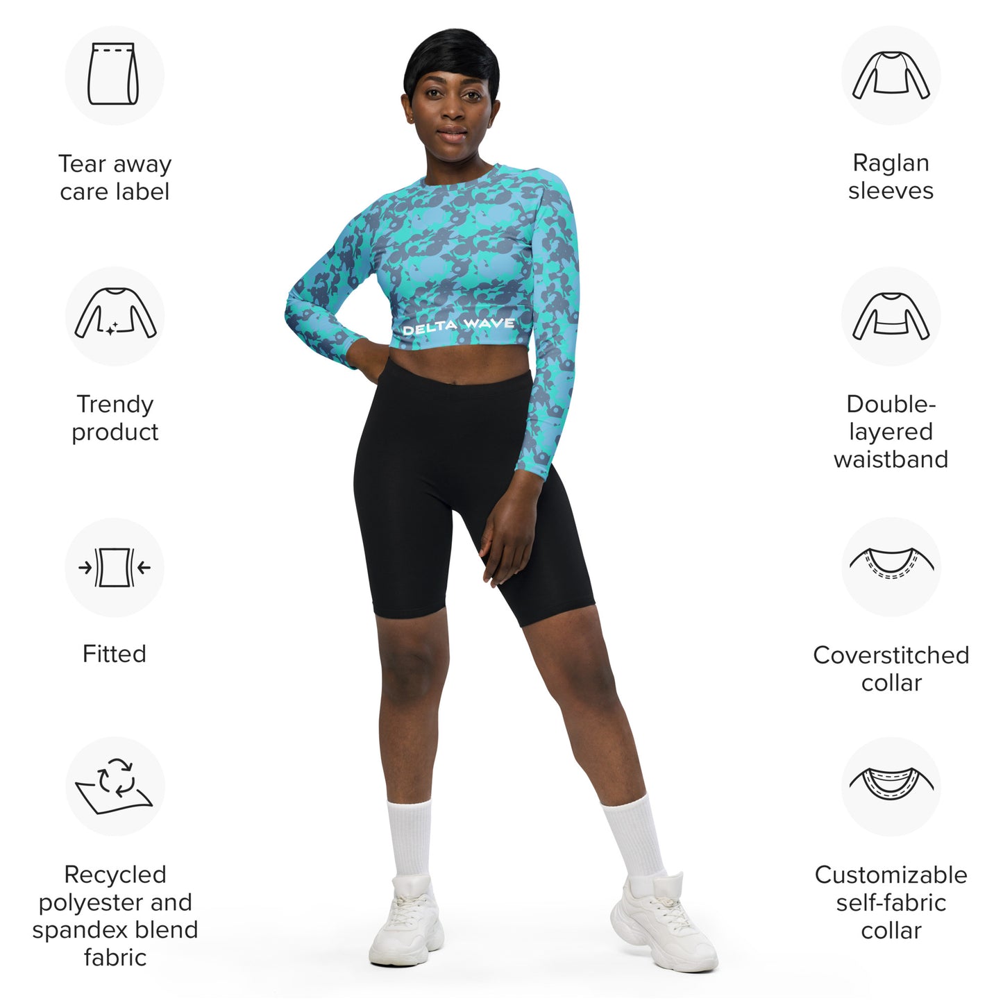 Partyflage Recycled long-sleeve crop top