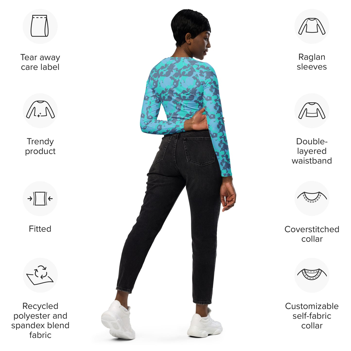 Partyflage Recycled long-sleeve crop top